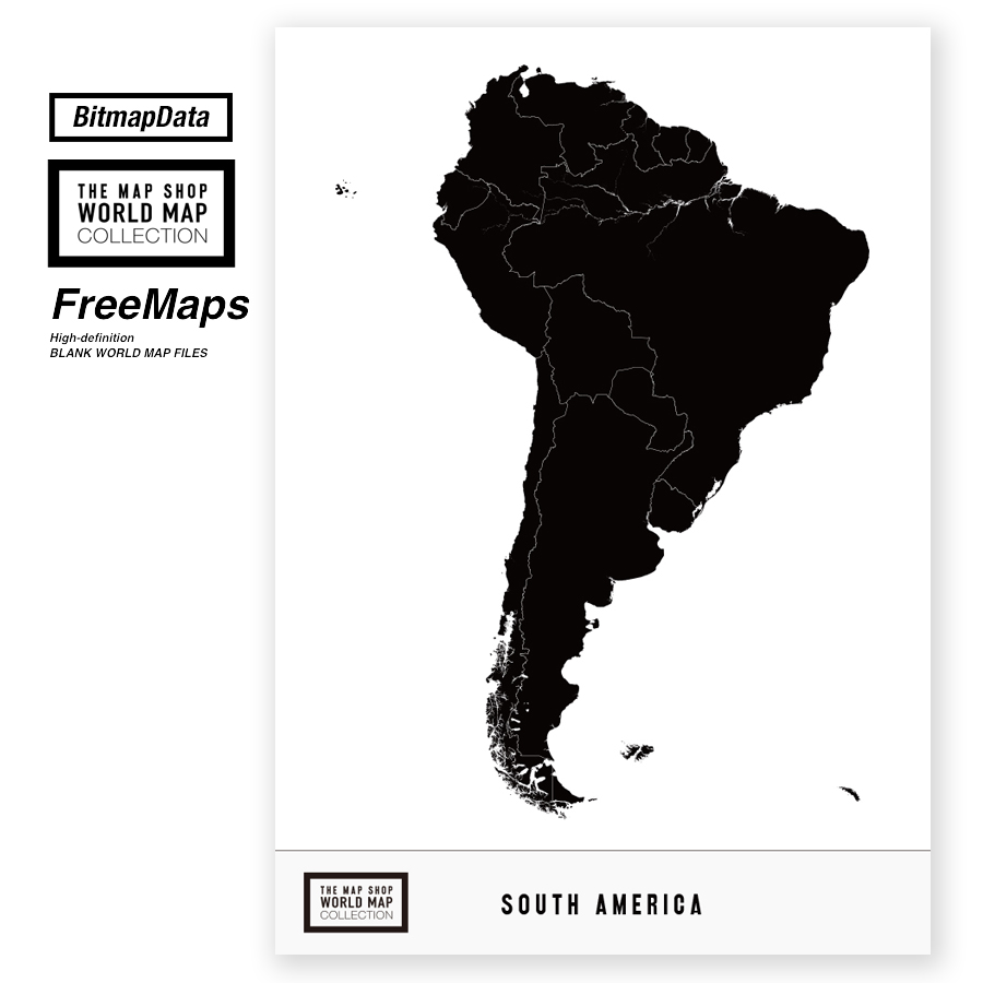 無料白地図 南アメリカ地図 The Map Shop